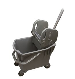 HYGYEN Rolemmer single 25L incl. multipers (grijs) strengenmop, mopklem en steel.