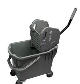 HYGYEN Rolemmersingle 25L incl. vlakmoppers (grijs) vlakmopframe, Zebra scrub vlakmop en steel.