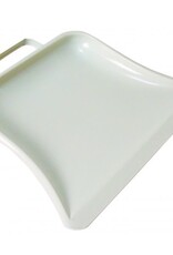 leros Metalen stofblik wit 25 cm met beugelgrip.