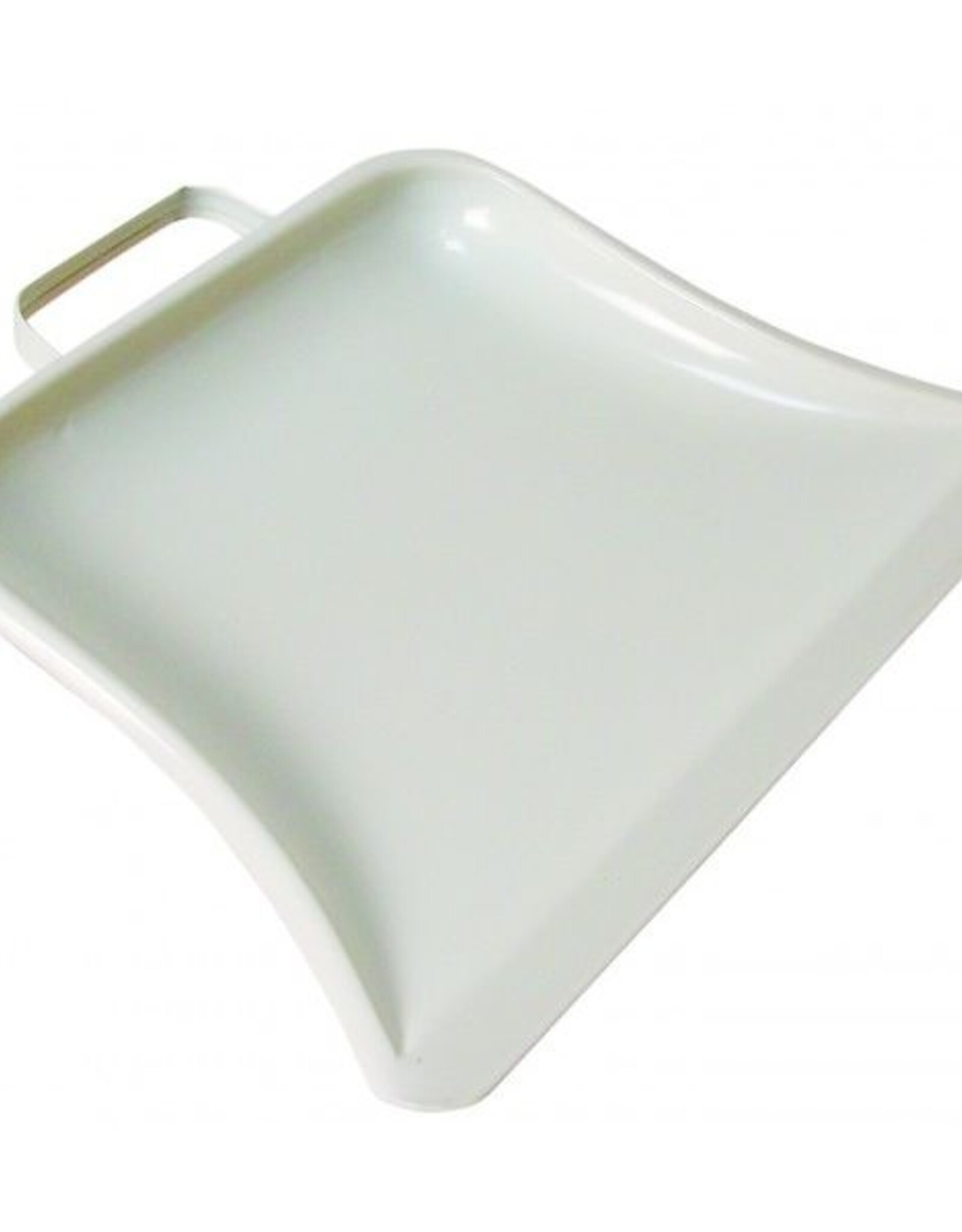 leros Metalen stofblik wit 25 cm met beugelgrip.
