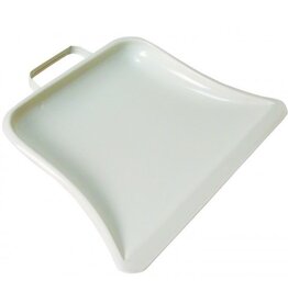 leros Metalen stofblik wit 25 cm met beugelgrip.