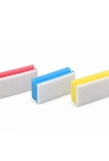 Exive Krasvrije schuursponzen met witte pad 70 × 130 × 43 mm – pak 10 stuks – roze, blauw of geel