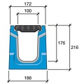 Stradal Roostergoot RI 100N11. Gietijzer ONDINE rooster. L=0,5m. F900KN