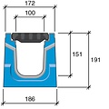 Stradal Roostergoot RI 100N06. Gietijzer ONDINE rooster. L=0,5m. F900KN