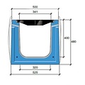 Stradal Grate channel HRI 400-400 with cast iron SAONE grid. L = 2.25m, class D, 400KN