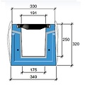 Stradal Grate channel HRI 250-250 with cast iron BANANA grid. L = 0.75m, class F, 900KN