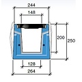 Stradal Grate channel HRI 200 with cast iron SAONE grate. L = 0.75m, class D, 400KN