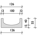 BG-Graspointner Entwässerungsrinne 100 mm breit. Licht 100/55. L=1m. C250KN