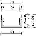 BG-Graspointner Lijngoot BG-FILCOTEN® Tec mini V100/80. L=1m. Klasse C, 250KN