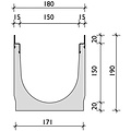 BG-Graspointner Lineare Dachrinne Filcoten Tec V150/0. L=1m. Klasse C, 250 kN. Unter dem Abfluss 160 mm