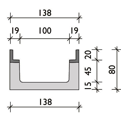 BG-Graspointner Roostergoot 100mm breed. Pro G100/80. L=1m. E600KN