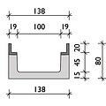 BG-Graspointner Roostergoot 100mm breed. Pro G100/80. L=1m. E600KN. Onderafvoer 110mm