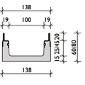 BG-Graspointner Gitterrinne Filcoten Pro mini V100/60. L=1m. Klasse E, 600KN