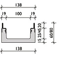 BG-Graspointner Grid gutter Filcoten Pro mini V100/60. L=0.5m. Class E, 600KN