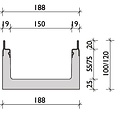 BG-Graspointner Roostergoot 150mm breed. Pro V150/120. L=1m. E600KN