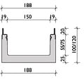 BG-Graspointner Roostergoot 150mm breed. Pro V150/120. L=1m. E600KN. Onderafvoer 160mm