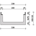 BG-Graspointner Roostergoot 200mm breed. Pro G200/120. L=1m. E600KN