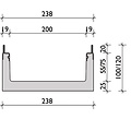 BG-Graspointner Roostergoot BG-FILCOTEN® Pro mini V200/100. L=1m. Klasse E, 600KN