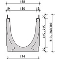 BG-Graspointner Gitterrinne Filcoten Pro E150/5. L=0,5m. Klasse E, 600 kN. Vorformung ablassen