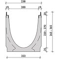 BG-Graspointner Roostergoot 200mm breed. Pro E200/5. L=1m. E600KN. Onderafvoer 200mm