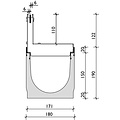 BG-Graspointner Slot attachment Light 150. Galvanized steel. L=1m, h=110mm