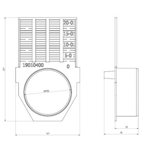 BG-Graspointner Filcot start/end plate 100. Closed or with drain 110mm. PP