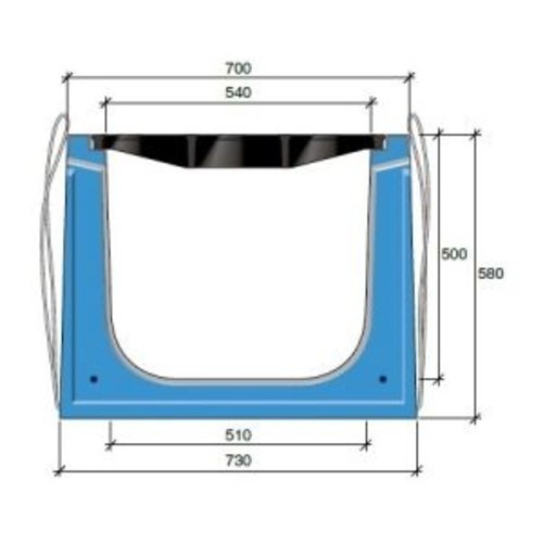 Stradal Grid gutter HRI 600 with cast iron BANANE grid. L=2.25m, class D, 400KN