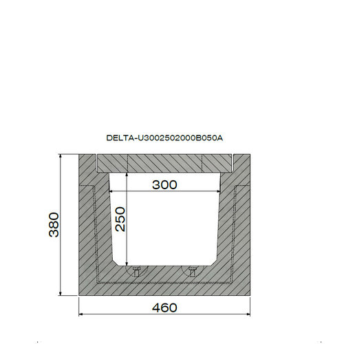 Delta Betonnen afwateringsgoot Delta-U 4030. Klasse A, 15KN. Inliggend rooster. L=3m