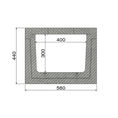 Delta Concrete drainage gutter Delta-U 4030. Class D, 400KN. Inset grid. L=3m