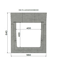 Delta Beton-Entwässerungsrinne Delta-U 4040. Klasse D, 400KN. Aufrechtes Gitter. L=1m