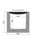 Delta Beton-Entwässerungsrinne Delta-U 4040. Klasse F, 900KN. Eingefügtes Raster. L=1m