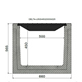 Delta Beton-Entwässerungsrinne Delta-U 5045. Klasse F, 900KN. Eingefügtes Raster. L=1m