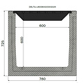 Delta Betongitterrinne Delta-U 6060. Klasse D, 400KN. Eingelassenes Gitter. L=1m