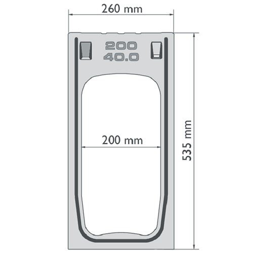 BG-Graspointner Drainage gutter Filcoten ONE 200/40. L=1m. Class F, 900KN