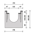 BG-Graspointner Ablaufrinne BGZ-S G100/0, l=1m. Klasse F, 900 KN. Bodenablauf 110mm