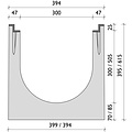 BG-Graspointner Drain gutter BGZ-S G300/0, l=1m. Class F, 900KN. Bottom drain 200mm