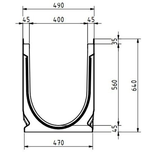 BG-Graspointner Gitterrinne Filcoten Pro G400/0. L=1m. Klasse E, 600 kN