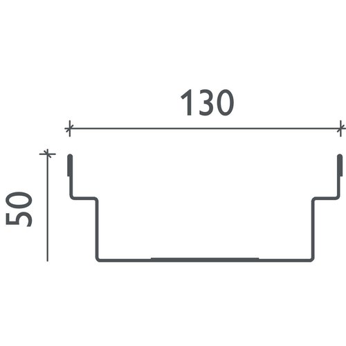 BG-Graspointner Roof and facade gutter Flex FA RB130. L=1m, h=50mm. Galvanized steel