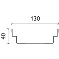 BG-Graspointner Roof and facade gutter Flex FA RB130. L=2m. Height 40mm, galvanized steel