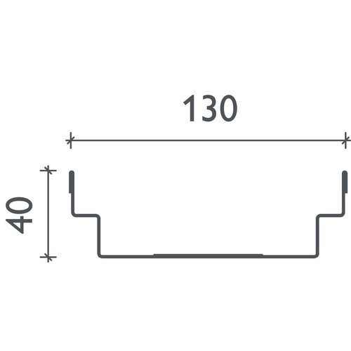 BG-Graspointner Roof and facade gutter Flex FA RB130. L=2m. Height 40mm, galvanized steel