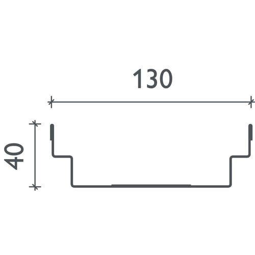 Stalen dak- en gevelgoot Flex FA RB130. L=2m. Bxh=130x40mm