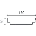 BG-Graspointner Roof and facade gutter Flex FA RB130. L=1m. Height 30mm, galvanized steel