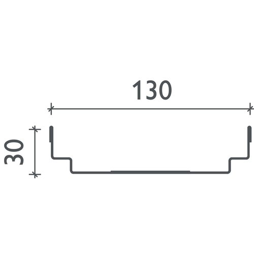 BG-Graspointner Stalen dak- en gevelgoot Flex FA RB130. L=1m. Bxh=130x30mm