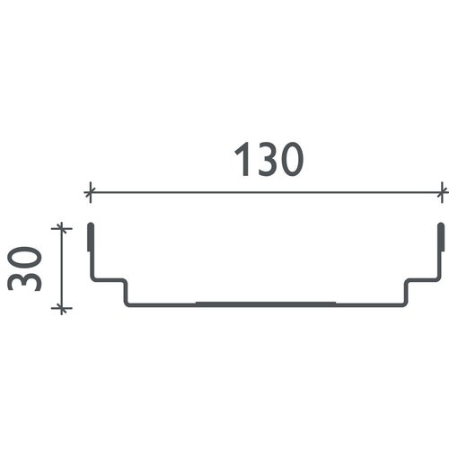 BG-Graspointner Roof and facade gutter Flex FA RB130. L=2m. Height 30mm, galvanized steel