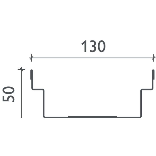 BG-Graspointner Dach- und Fassadenrinne Flex FA RB130. L=2m, h=50mm, verzinkter Stahl