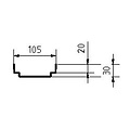 BG-Graspointner Roof and facade gutter Flex FA RB100. L=2m, h=30mm. Galvanized steel