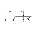 BG-Graspointner Roof and facade gutter Flex FA RB100. L=1m, h=40mm. Galvanized steel