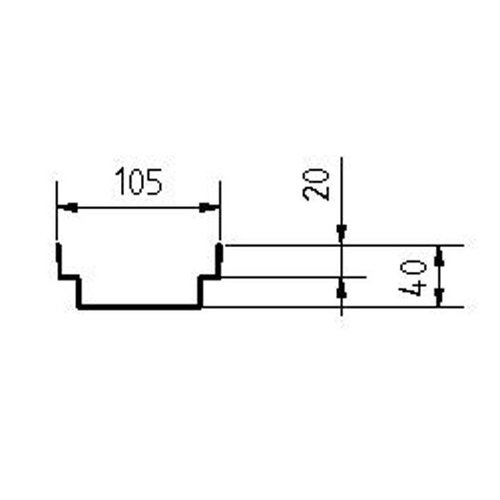 BG-Graspointner Roof and facade gutter Flex FA RB100. L=1m, h=40mm. Galvanized steel