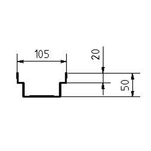 BG-Graspointner Stalen dak- en gevelgoot Flex FA RB100. L=1m. Bxh=100x50mm