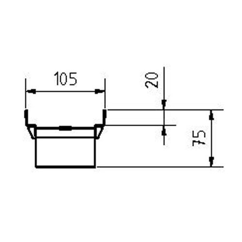 BG-Graspointner Roof and facade gutter Flex FA RB100. L=1m, h=75mm. Galvanized steel